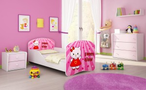 Łóżko dziecięce 140x70, ACMA I - Sweet kitty