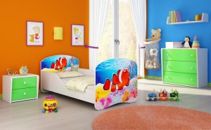 Łóżko dziecięce 140x70, ACMA I - Rybka nemo