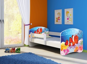 Łóżko dziecięce z barierką 180x80, ACMA II - Rybka nemo