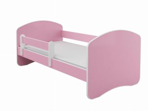 Łóżko dziecięce z barierką 180x80, ACMA II - Różowy + Różowy