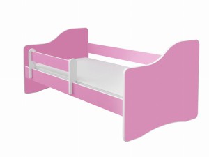 Łóżko dziecięce z barierką HAPPY 140x70, ACMA III - Różowy + Różowy