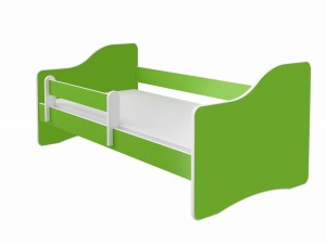 Łóżko dziecięce z barierką HAPPY 160x80, ACMA III - Zielony + Zielony