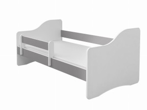 Łóżko dziecięce z barierką HAPPY 160x80, ACMA III - Biały + Szary