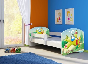 Łóżko dziecięce z barierką 160x80, ACMA II - Samolot