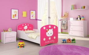 Łóżko dziecięce 160x80, ACMA I - Sweet Kitty 2