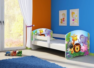 Łóżko dziecięce z barierką 140x70, ACMA II - ZOO